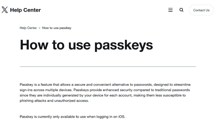 通江苹果维修店铺分享iOS用户如何通过通行密钥(Passkey)登录 